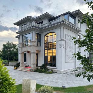 庆阳 白麻花岗岩私人别墅干挂石材豪华定制