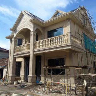 庆阳 黄金麻花岗岩石材私人别墅雕花门楼柱阳台栏杆