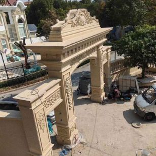 庆阳 黄金麻荔枝面花岗岩别墅门楼