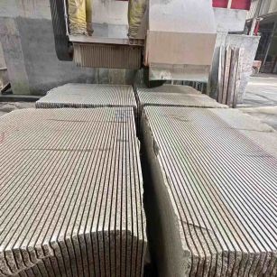 庆阳 车间生产日常，黄金麻白麻花岗岩