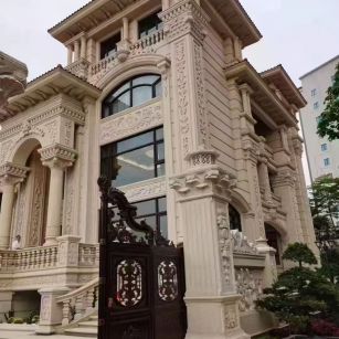 庆阳 黄金麻花岗岩别墅外墙干挂效果展示