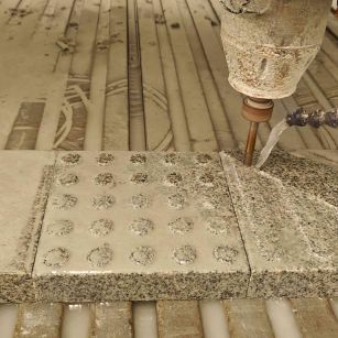 庆阳 芝麻白花岗岩石材盲人石、盲道石、盲点石