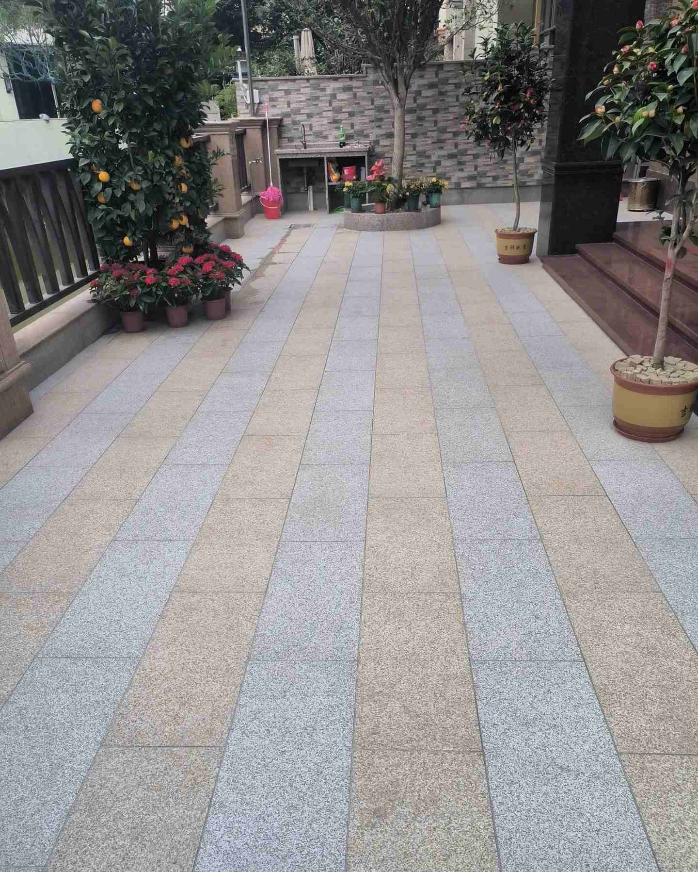 庆阳 黄金麻白麻荔枝面庭院铺装展示