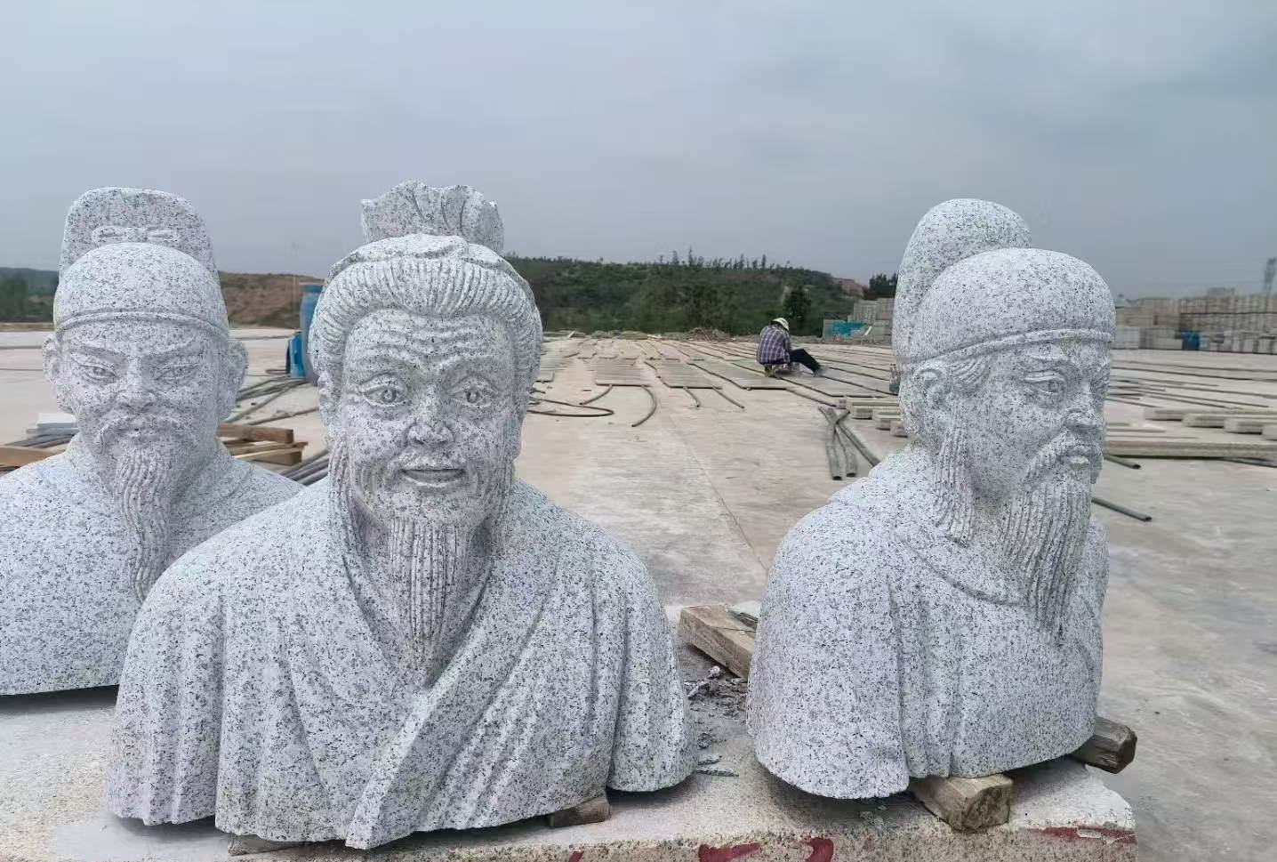 庆阳 白麻花岗岩石材人物立体雕刻