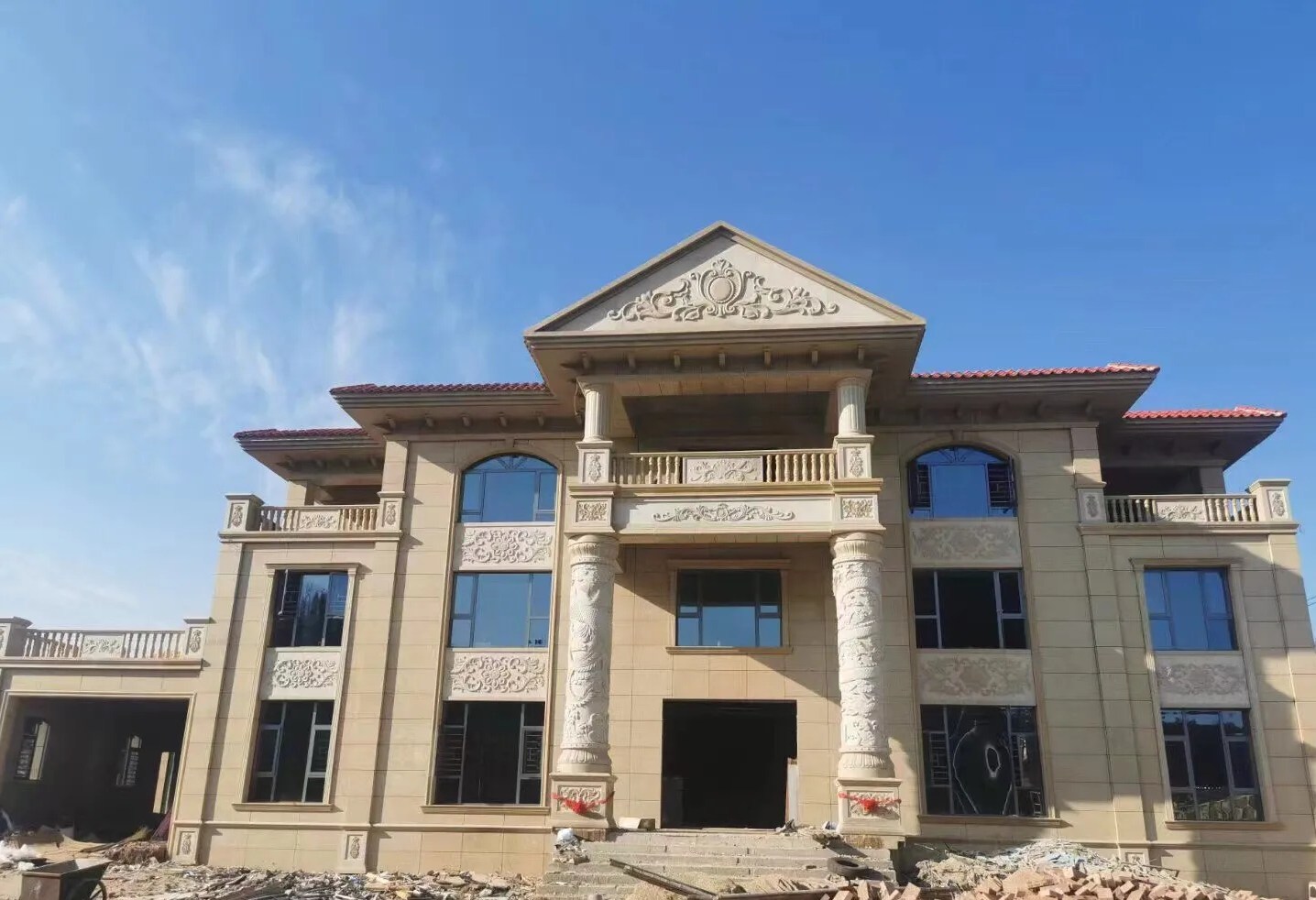 庆阳 黄金麻花岗岩别墅外墙干挂